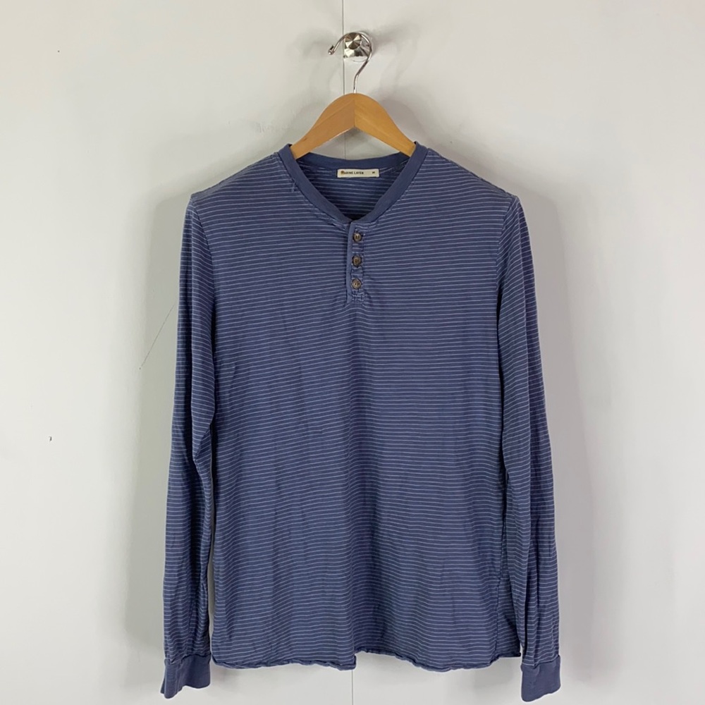 Marine Layer Stripe Henley Mens Shirt